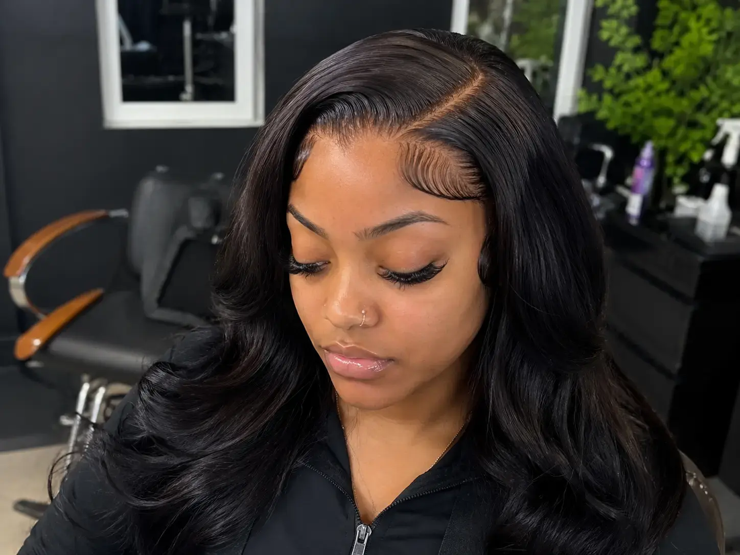 Wig install service at a braiding lounge and barbershop in Willingboro NJ